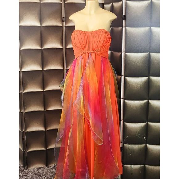 Orange fairy formal prom dress - Picture 6 of 9